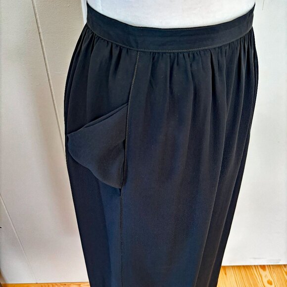 Calvin Klein Black Silk Skirt - Sz 6 - Picture 3 of 5